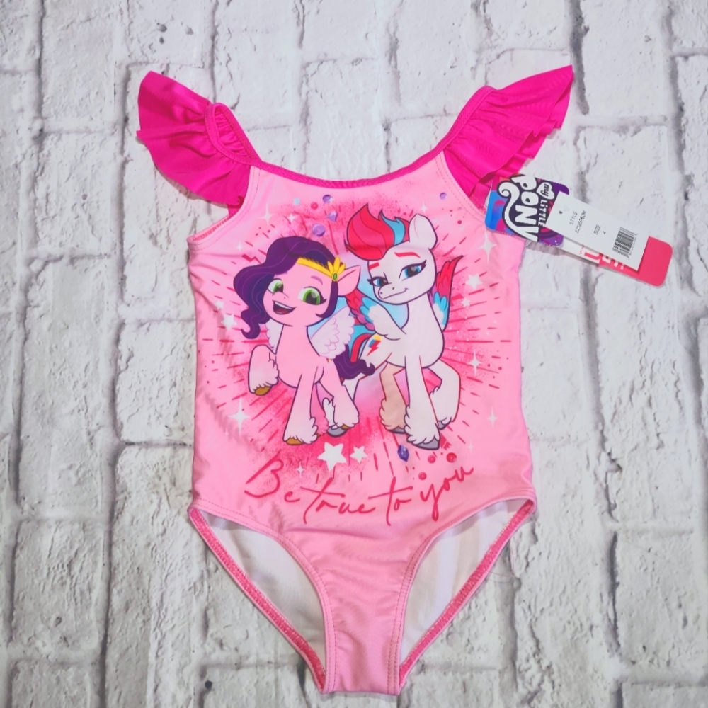 Girls(4-6x) My Little Pony One-Piece Swimsuit - Picture 2 of 3